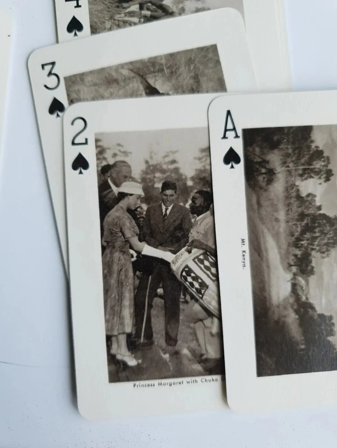 Vintage Playing Cards  East Africa Black & White Photos | 1950s Inc Roosevelt & Princess Margaret - Image 2