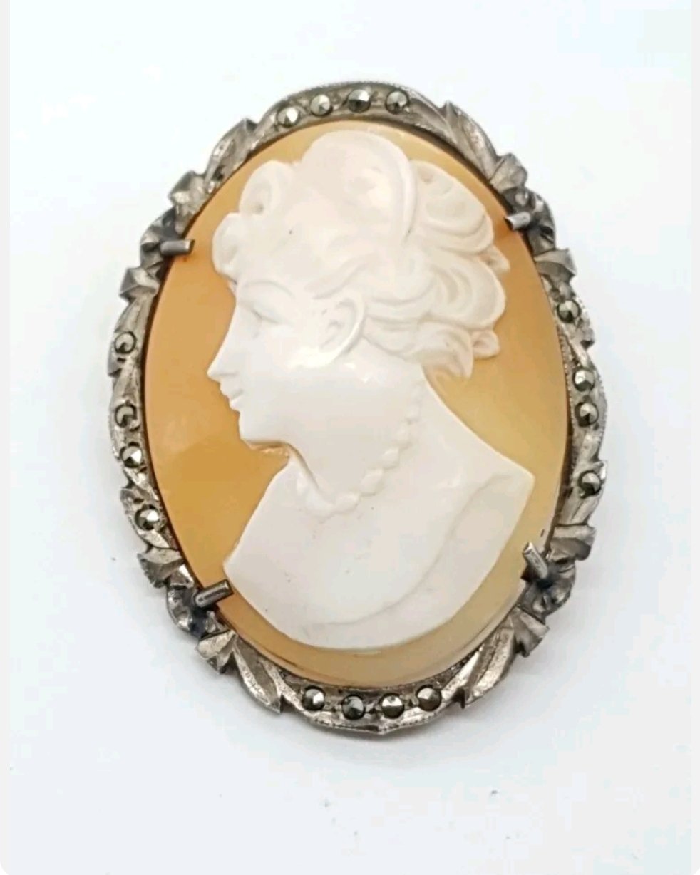 Vintage Cameo Pendant Brooch