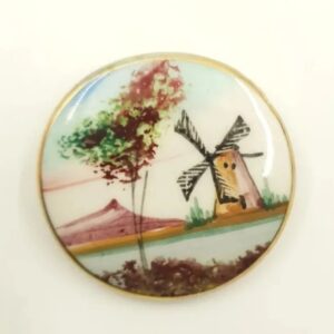 Hand-painted Porcelain Brooch