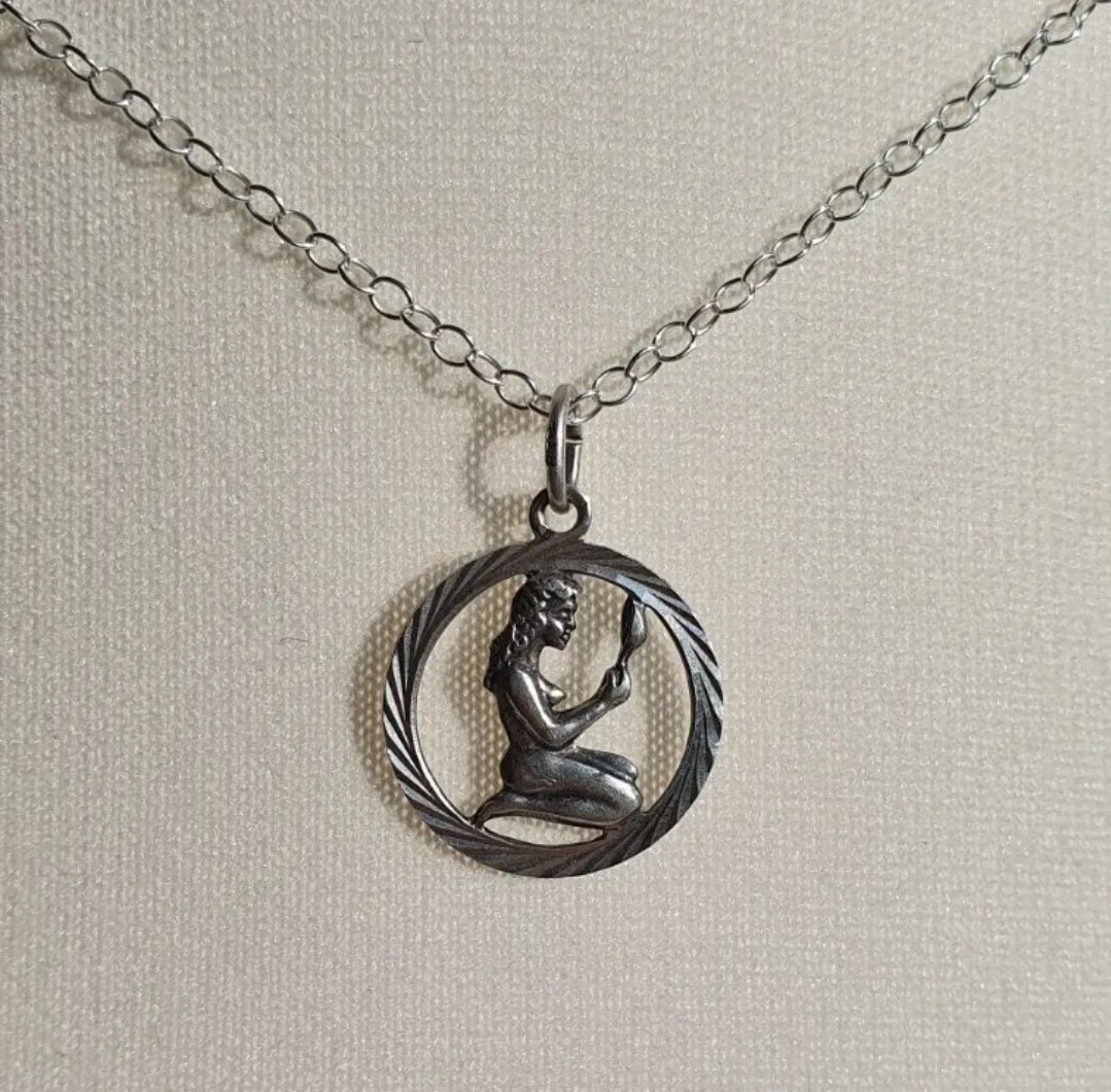 Virgo Silver Pendant