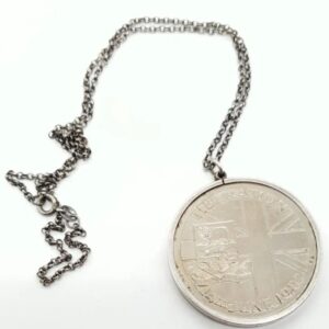 Falkland Island Liberation Silver Crown Pendant