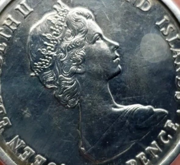 Falkland Island Liberation Silver Crown Pendant Necklace 1982 - Image 3
