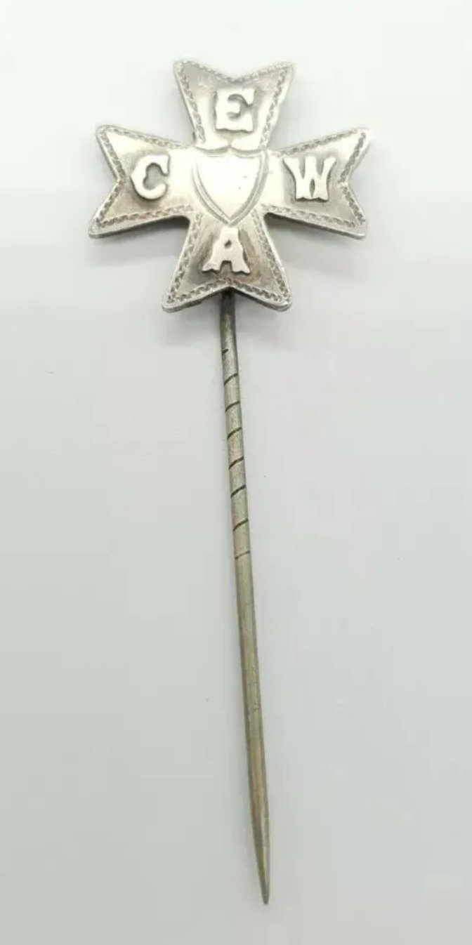 Maltese Cross CEWA Silver Stick Pin