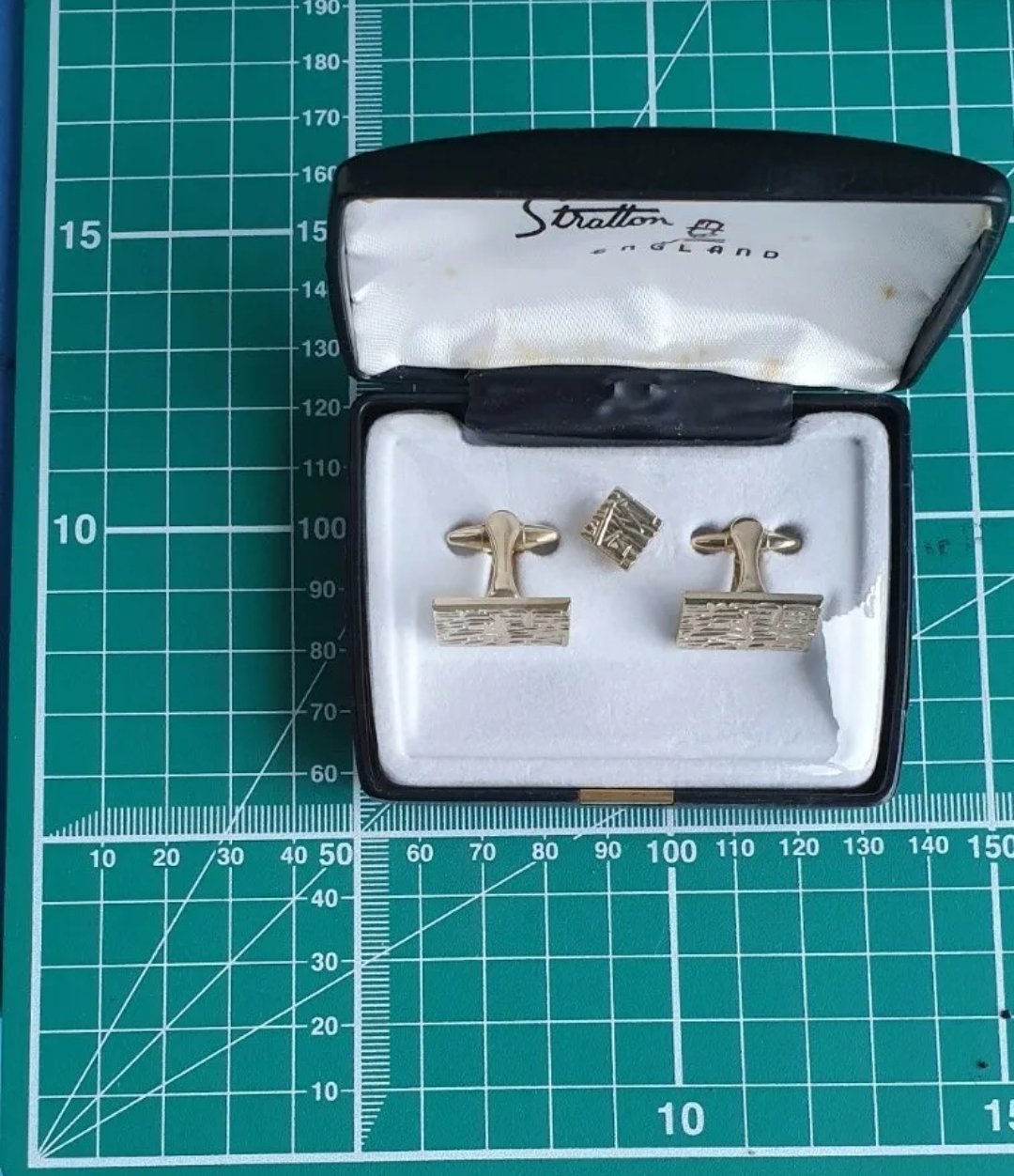 Stratton Cufflinks Set Unused Vintage in Original Box c Mid Century - Image 2