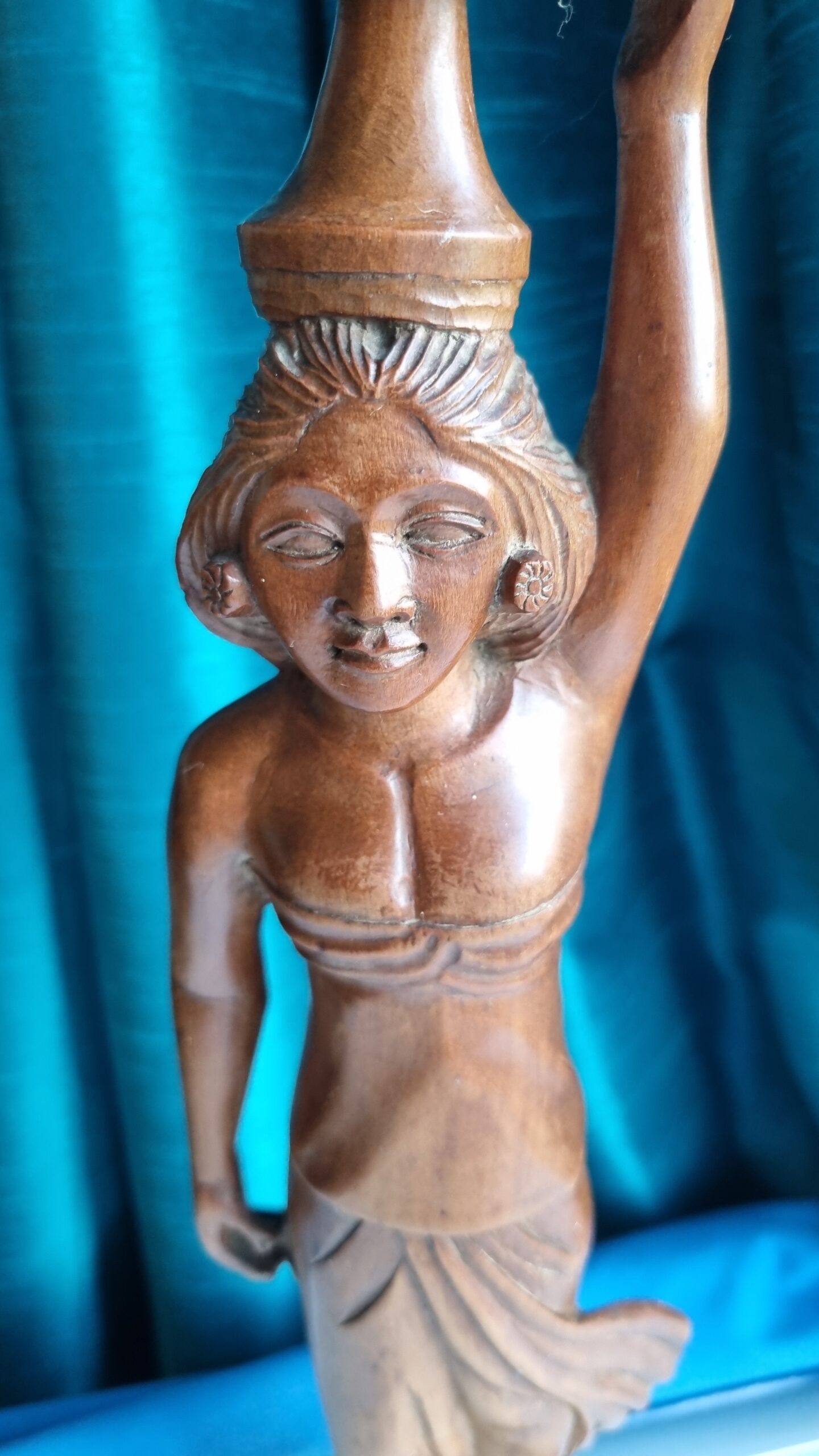 Balinese Carved Figure of a Woman | Wooden Carving 50cm - Image 4