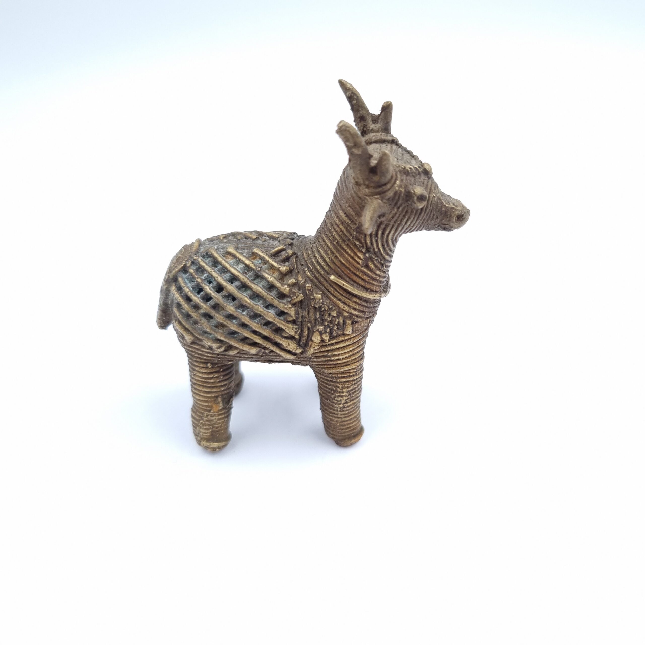Vintage Dhokra Deer Figurine Cast Bronze Lost Wax Casting India - Image 2