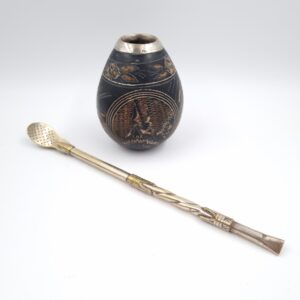 Vintage Yerba Mate Gourd & Bombilla