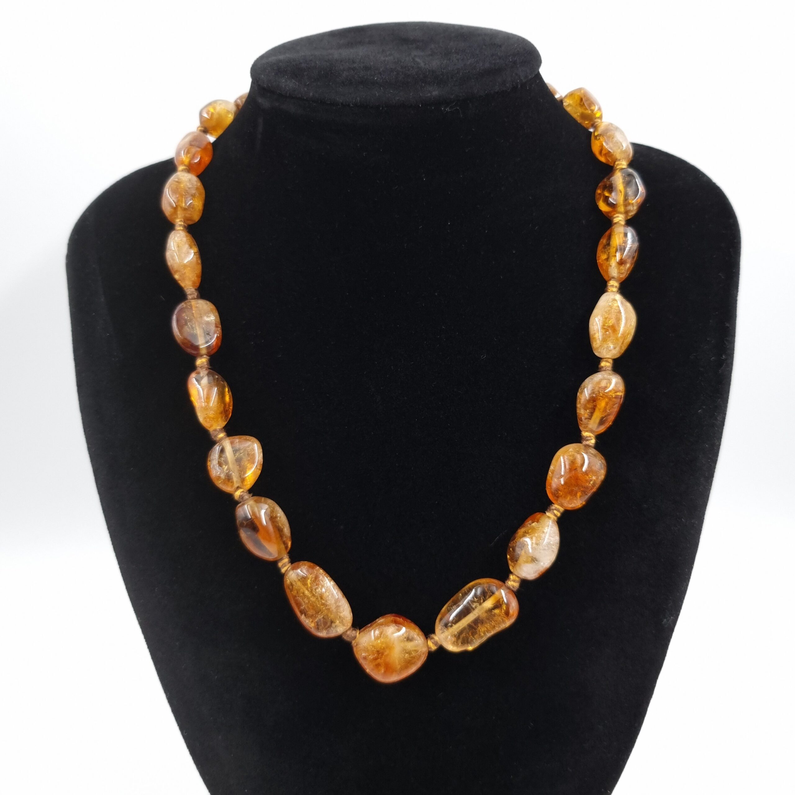 Vintage Citrine Gemstone Bead Necklace