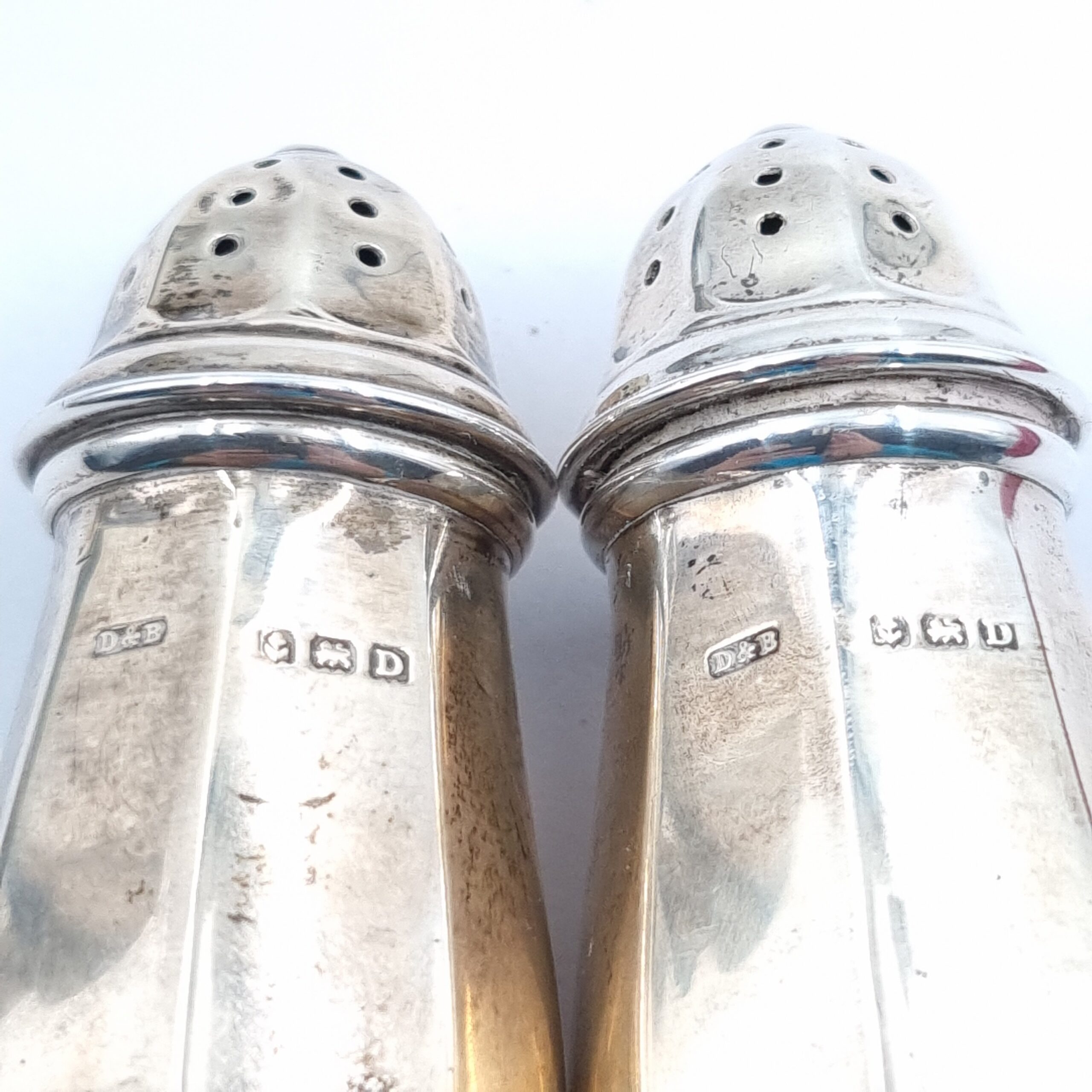 Silver Salt & Pepper Shakers Docker & Burn Ltd 1928 - Image 3