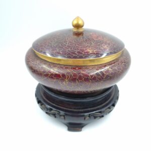 Cloisonné Covered Jar with Stand