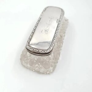 Chester Silver Top Cut Glass Vanity Pot