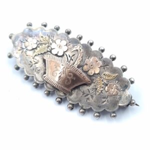 Victorian Forget Me Not Silver Brooch