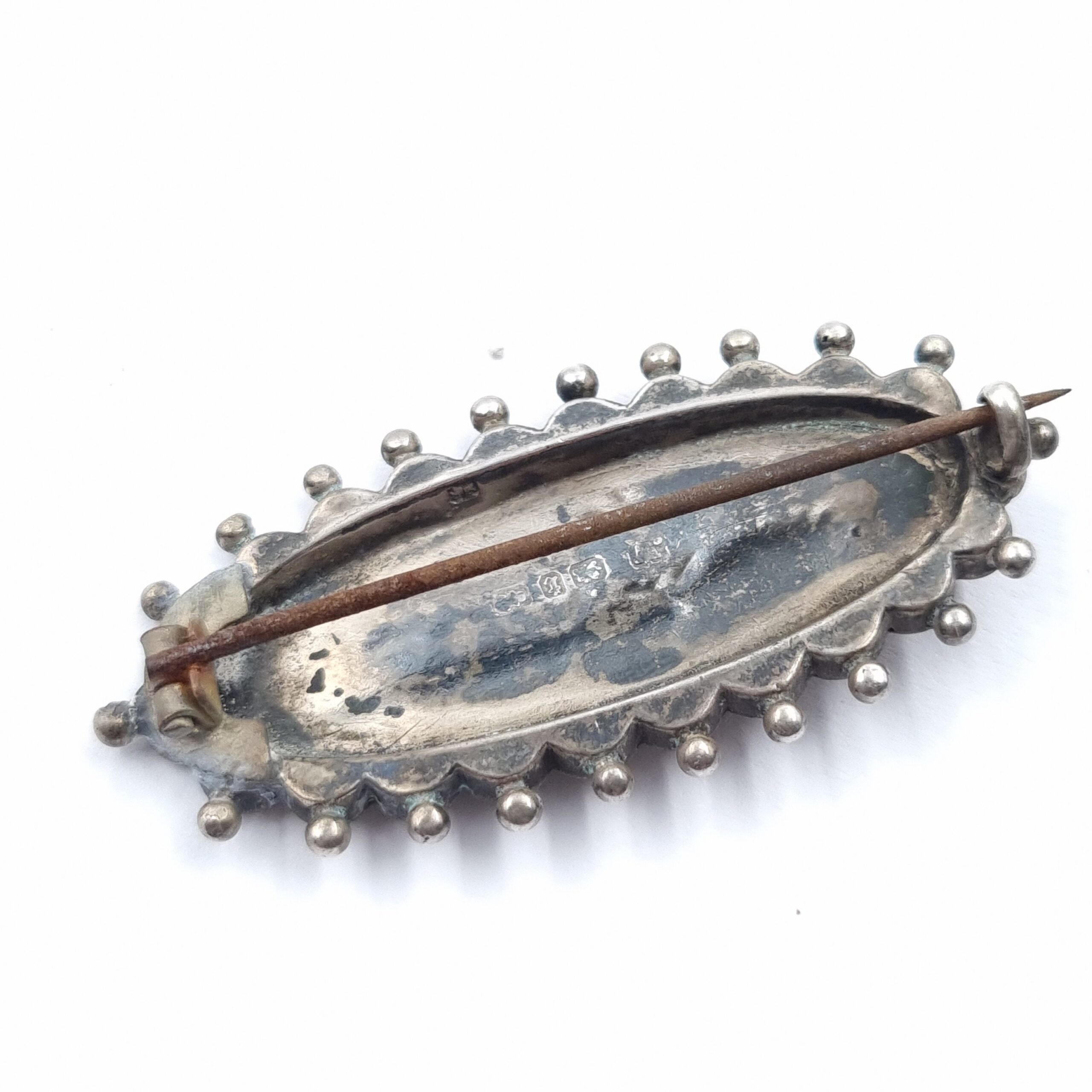 Victorian Forget Me Not Silver Brooch with yellow & rose gold detail - Image 2