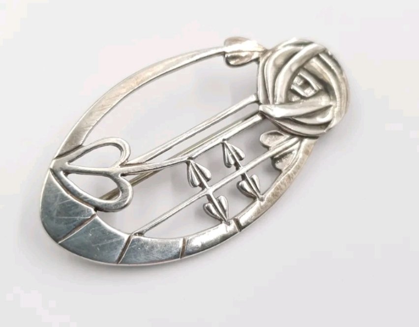 Glasgow Rose Sterling Silver Brooch Mackintosh