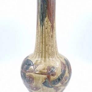 Japanese Sgraffito Gourd Vase