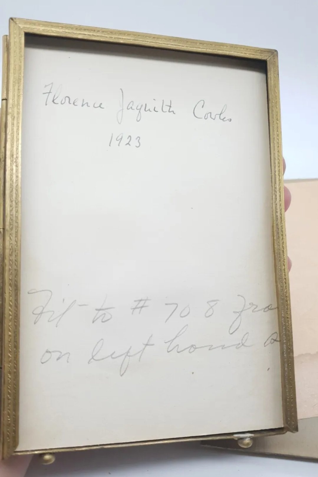 Antique Bachrach Photo Frame & Photograph Florence Jaquith Cowles 1923 A/F - Image 3