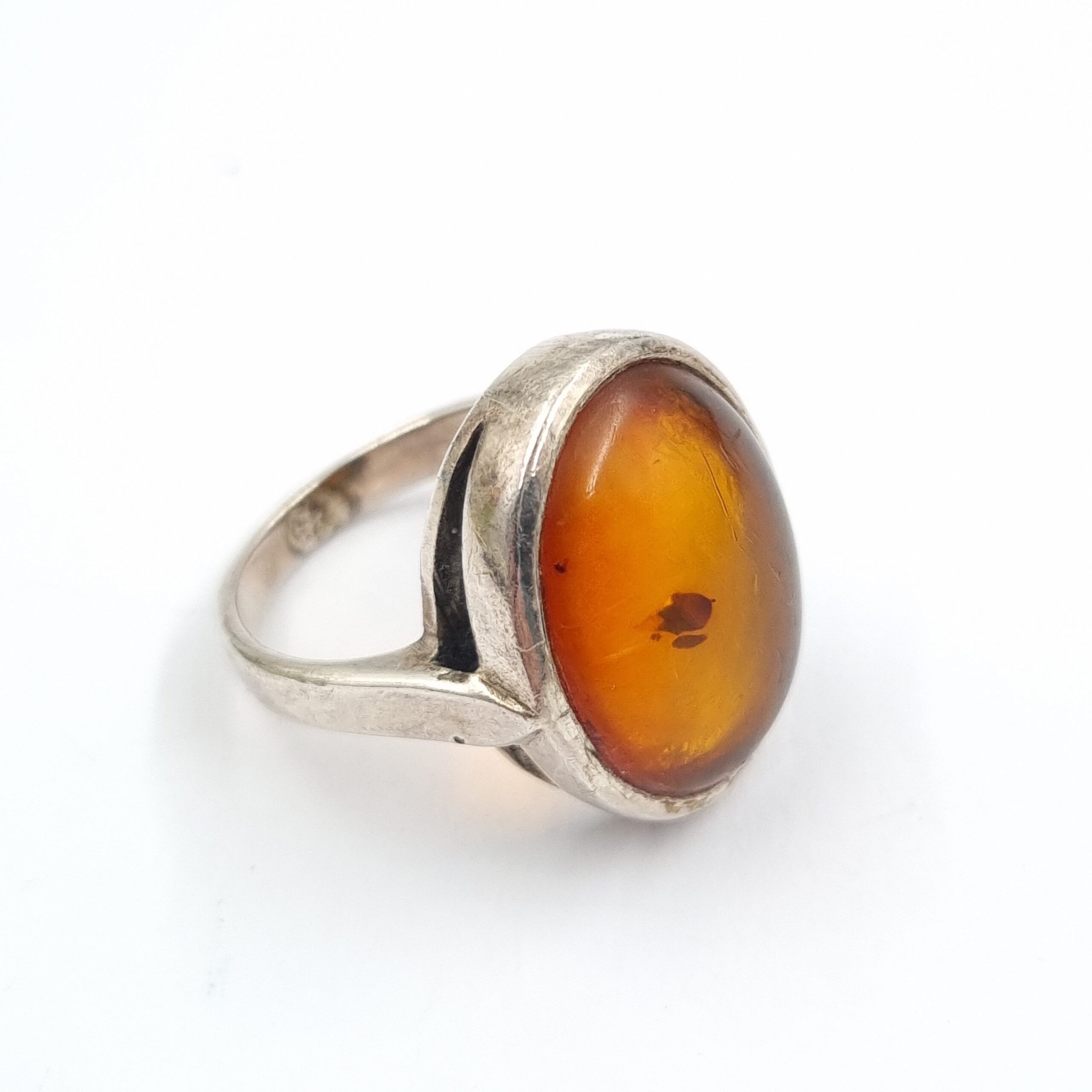 Vintage Baltic Amber Sterling Silver Ring Size L / 6 - Image 2