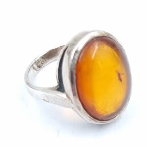Vintage Baltic Amber Sterling Silver Ring