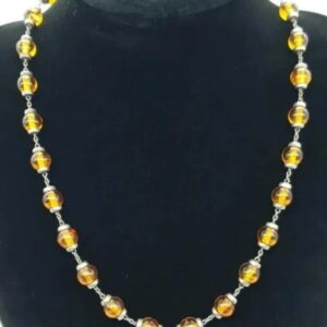 Amber Necklace with Sterling Silver