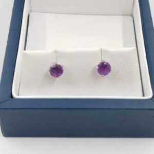 White Gold Amethyst Stud Earrings by Blue Nile