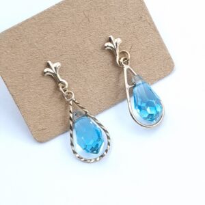 9ct Gold Crystal Earrings