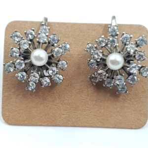 Ciro Pearl & Paste Silver Earrings