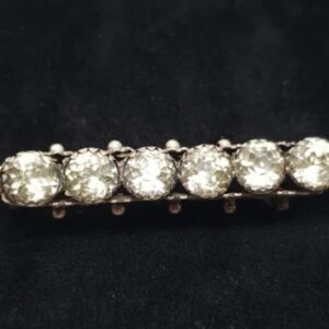 Antique Paste Bar Brooch in Silver