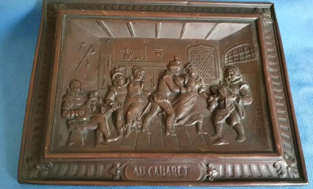 French Antique Copper Wall Plaque