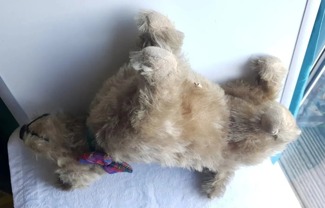 Chiltern Toys Terrier Dog 1930s With Label Collar & Bow.  Standing - Image 3