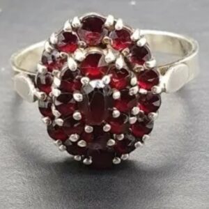 Silver Czech Glass Ring