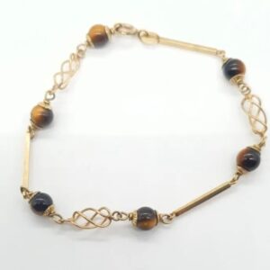 9ct Gold & Tigers Eye Bracelet
