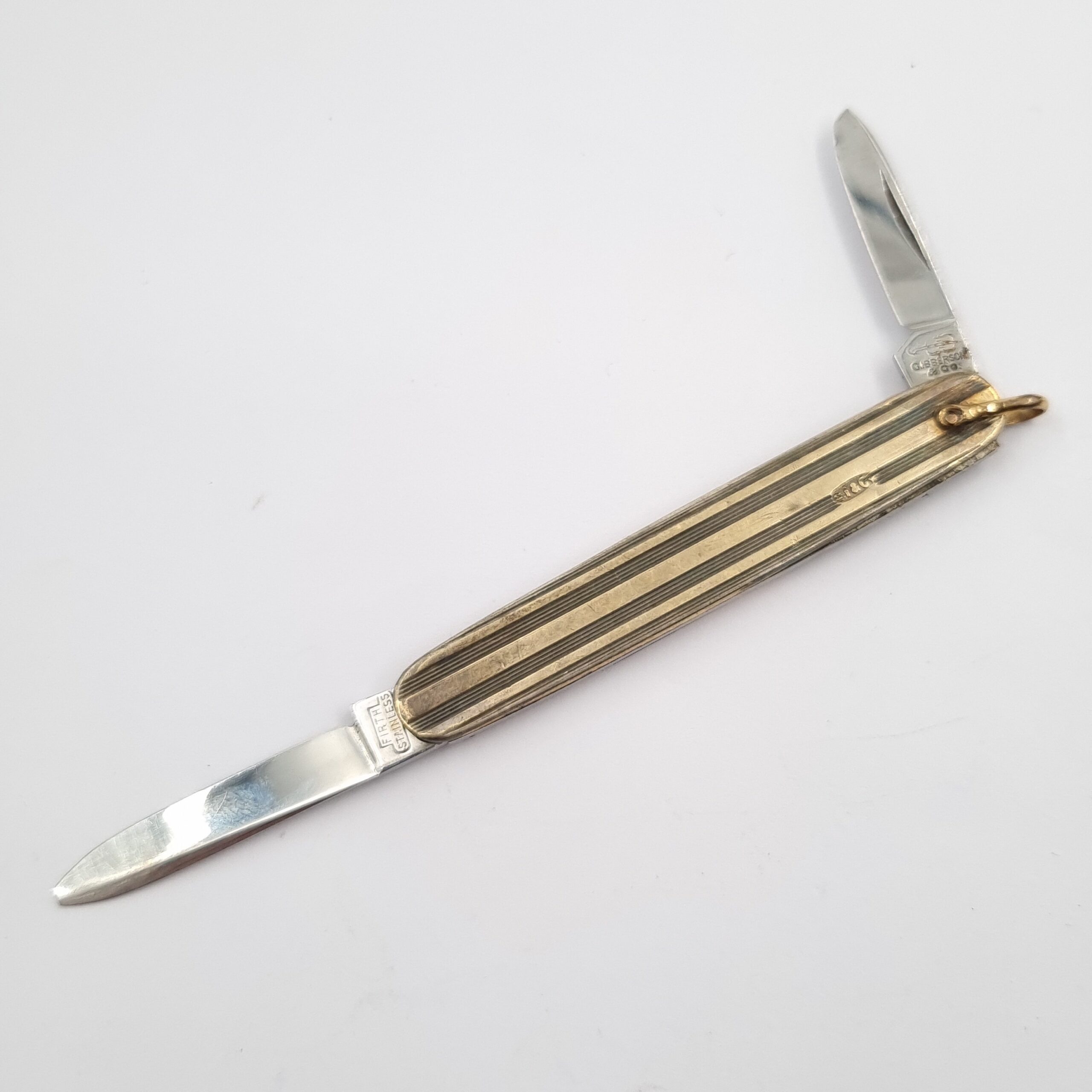 George Ibberson & Co Penknife Fruit Knife c1940 Gold & Silver Plated - Image 4