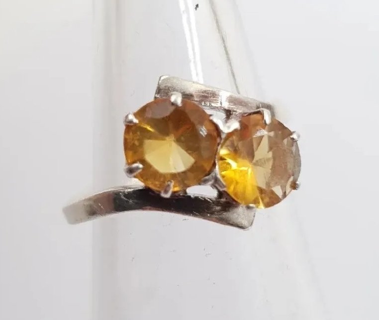 Vintage Silver & Citrine Ring