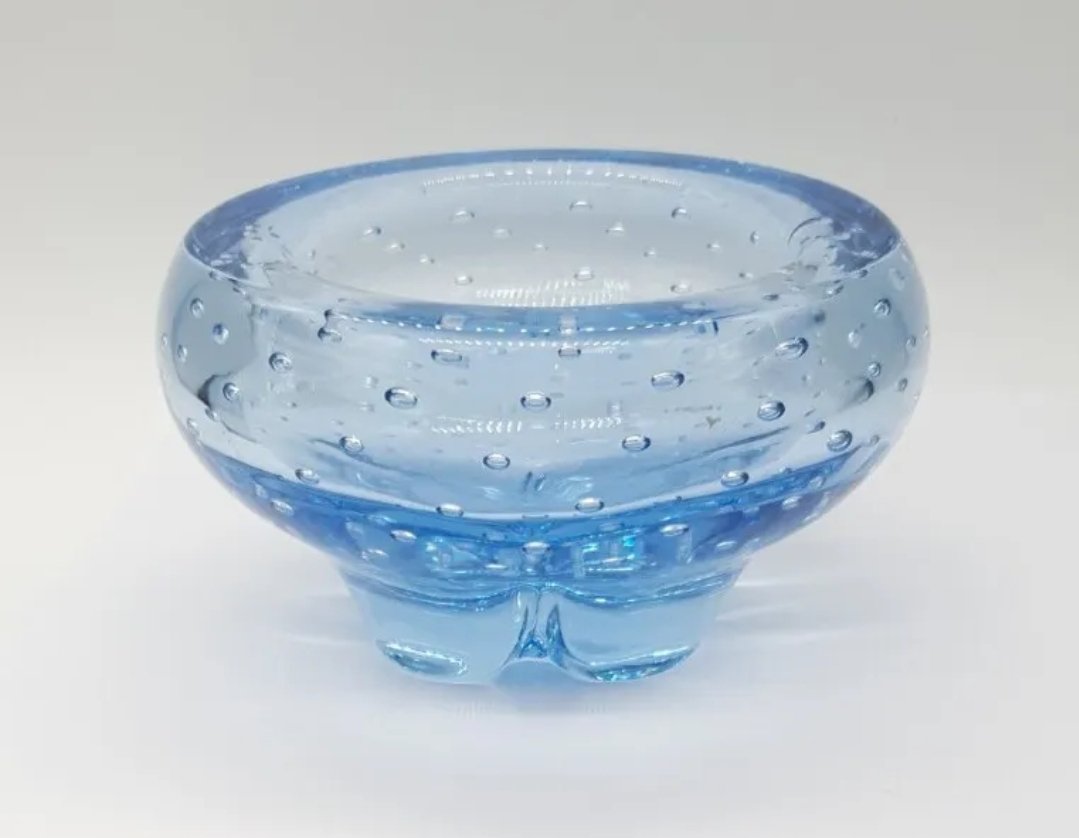 Whitefriars Lobed Bowl Sapphire Blue
