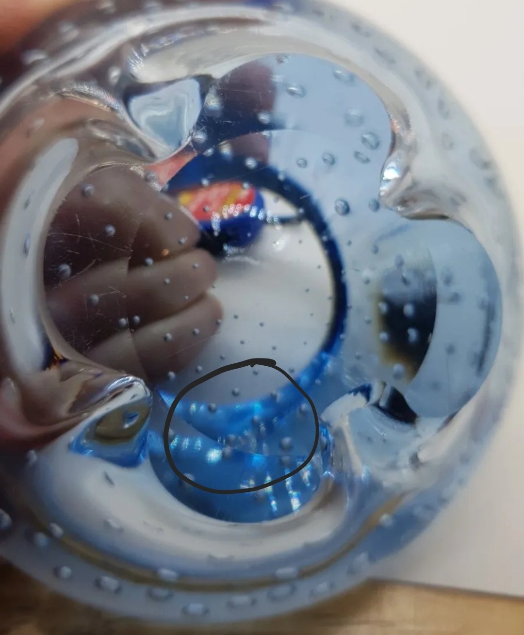 Whitefriars Lobed Bowl Sapphire Blue Controlled Bubbles Mid Century c1950s - Image 4