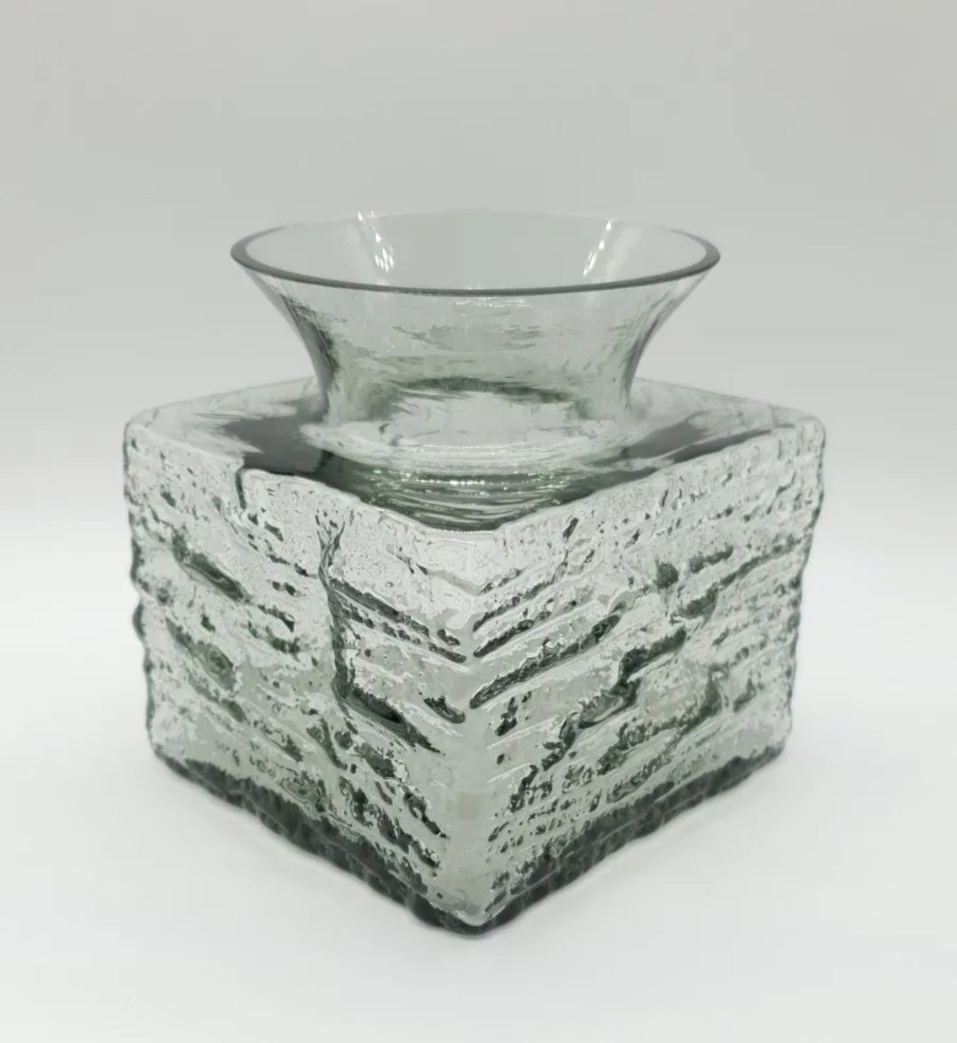 Dartington Glass Square Bark Vase Large