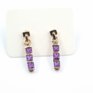 Gold Amethyst Drop Earrings