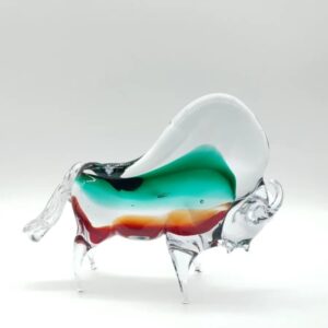 Art Glass Bull Sculpture Sommerso