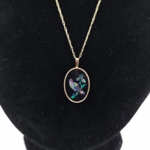 Gold Parrot Pendant Opal