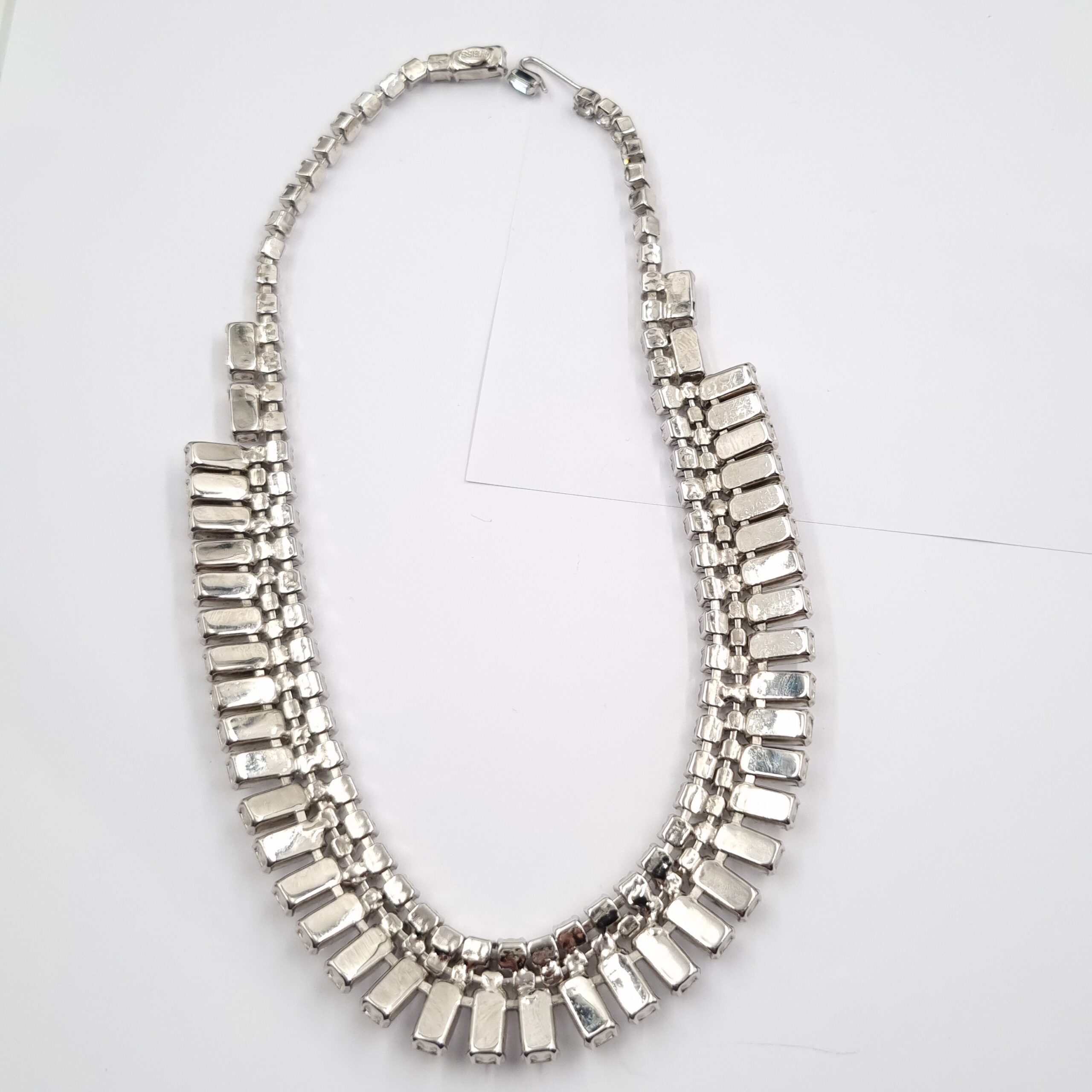 Weiss Clear Rhinestone Necklace. Vintage Choker Glam c1950s - Image 3