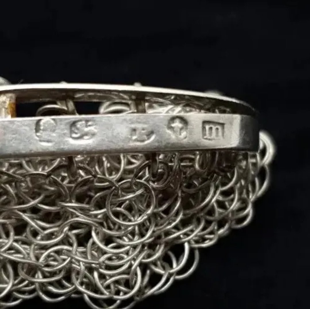 Georgian Silver Mesh Chatelaine Purse Hallmarked 1810 Birmingham S Pemberton - Image 3