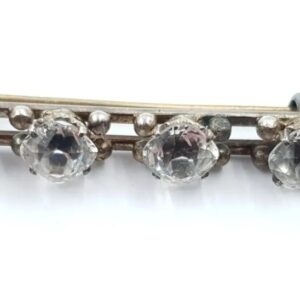 Antique Clear Paste Bar Brooch