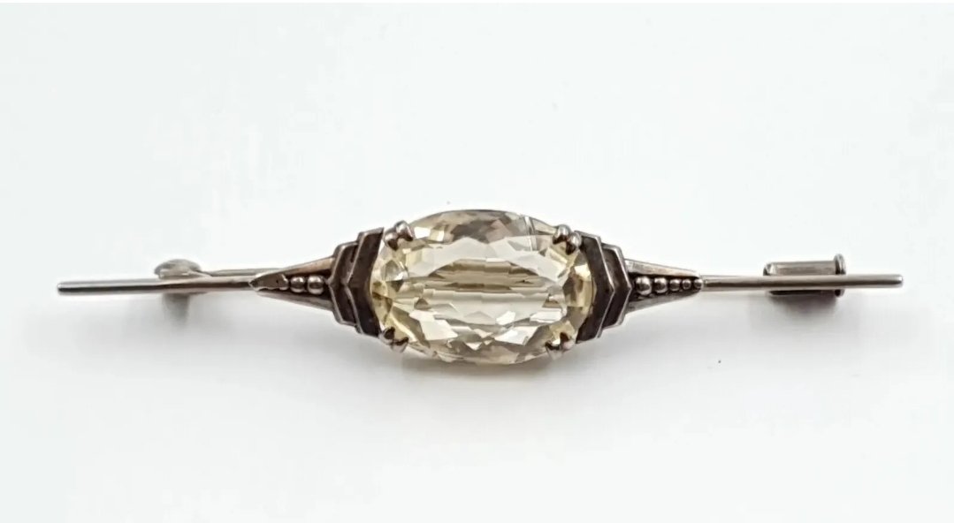 Art Deco Citrine Brooch