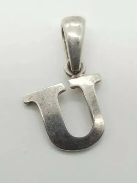Initial Pendant U Sterling Silver