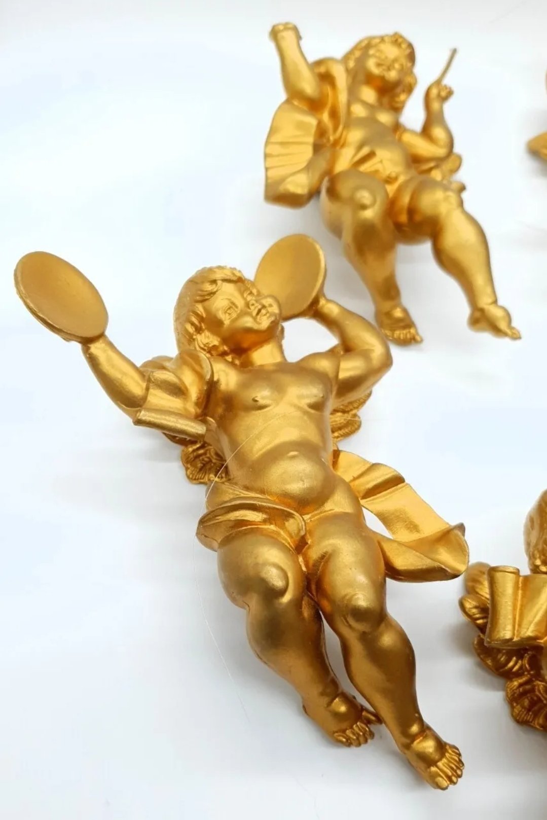 Italian Cherub Christmas Decorations Large Heavy x6 - Image 2