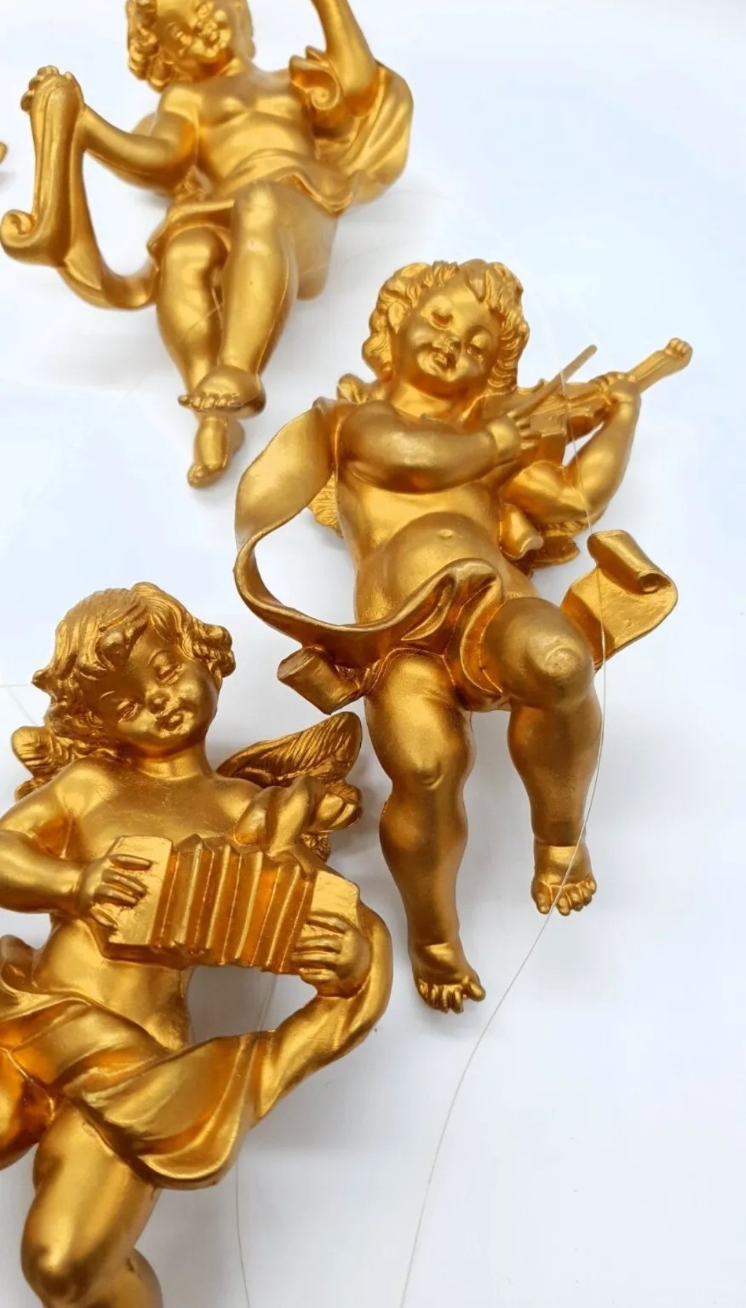 Italian Cherub Christmas Decorations Large Heavy x6 - Image 3