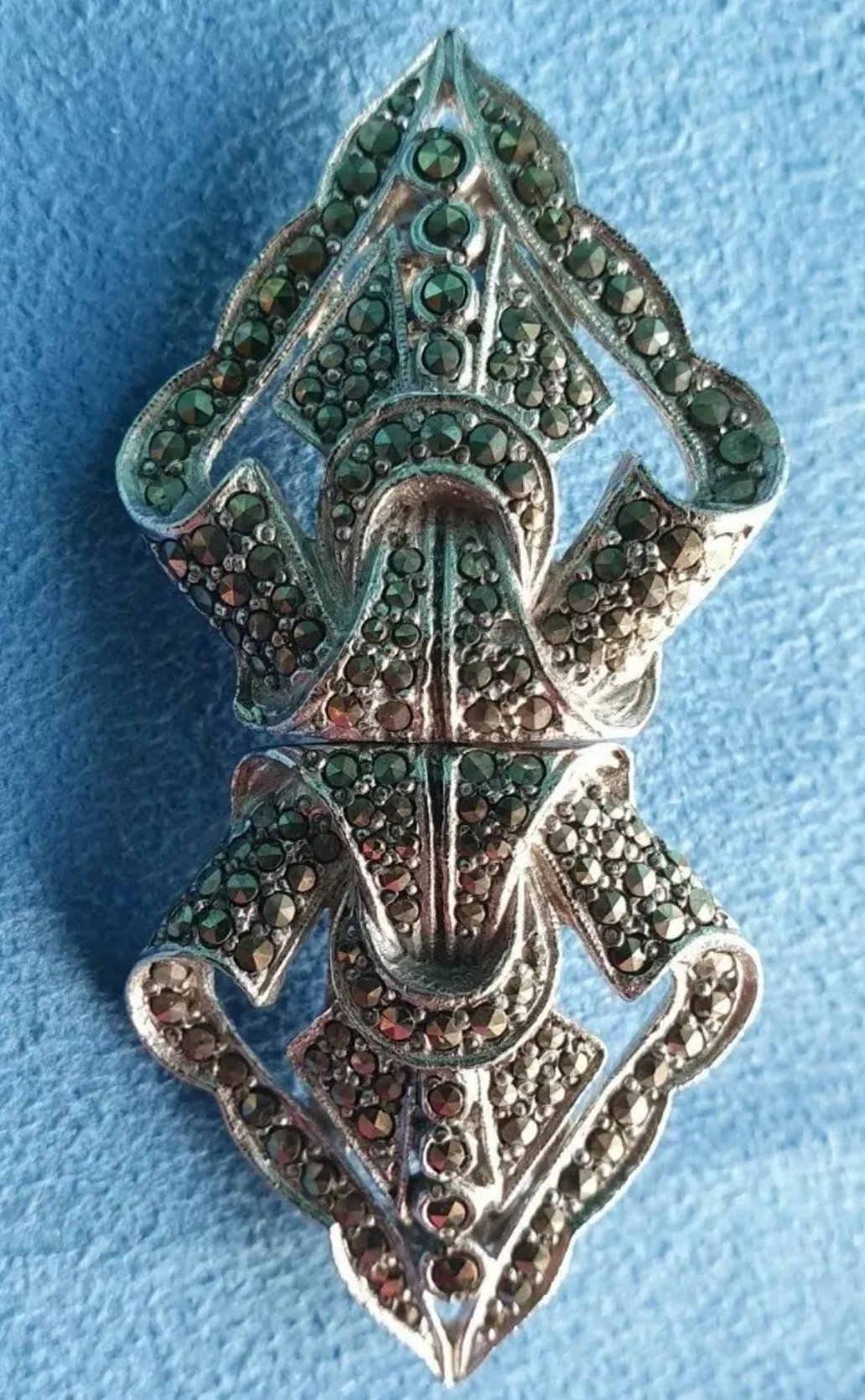 Art Deco Duette Dress Clips Vintage Marcasite Jewellery - Image 4