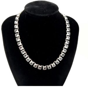 Art Deco Open Back Rivière Necklace 1920s Clear Paste