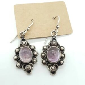 Vintage Amethyst Earrings Sterling Silver