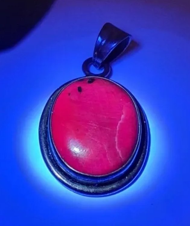 Purple Ruby Pendant Sterling Silver Mount Lab Created Opaque Gemstone - Image 2